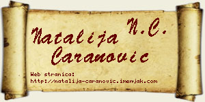 Natalija Caranović vizit kartica